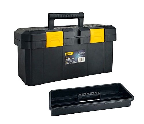 DELI εργαλειοθήκη DL432918, πλαστική, 42.5x23x19.5cm, μαύρη DL432918