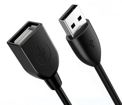 CABLETIME καλώδιο προέκτασης USB CT-AMAF2, 3A, 480Mbps, 1m, μαύρο 5210131038666