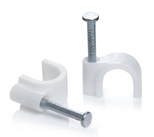 POWERTECH Ρόκα στήριξης καλωδίων, Round, 9mm, λευκή, 100τμχ ROCA-006