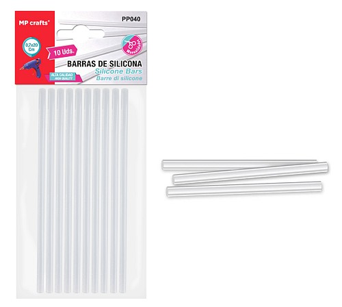 MP μπάρες σιλικόνης PP040 για θερμοπίστολο, 7.1mm x 20cm, 10τμχ PP040
