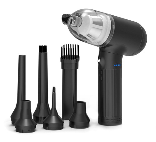 KINZIR 2 σε 1 σκουπάκι χειρός & air duster VC16, LED, 90W 7500mAh, μαύρο KNZ-VC16