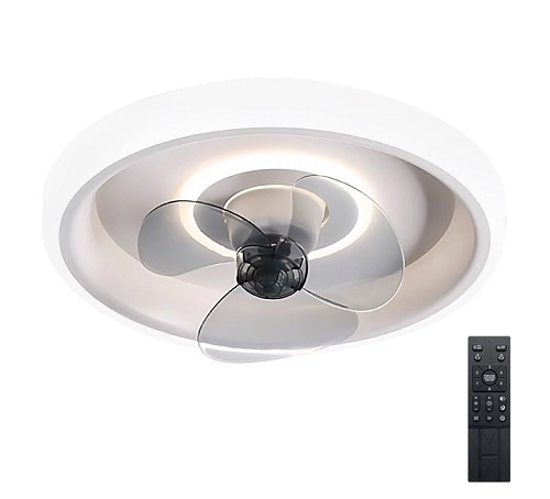 POWERTECH ανεμιστήρας οροφής HLL-0107 με LED φως, 80W, Φ44x12cm, λευκός HLL-0107