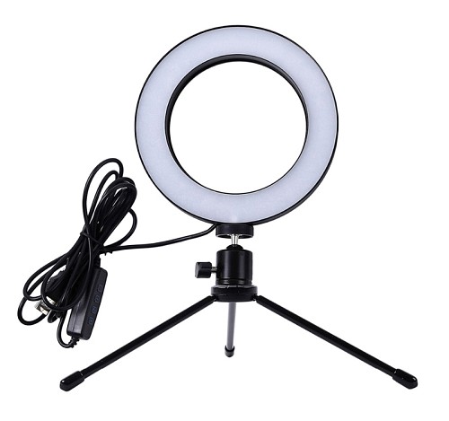 Φωτιστικό δαχτυλίδι LED ZD67B με μίνι τρίποδα, Φ 16cm, 12W ZD67B