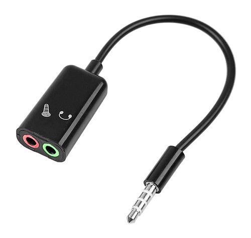 POWERTECH καλώδιο 3.5mm σε 2x 3.5mm CAB-J029, 0.20m, μαύρο CAB-J029
