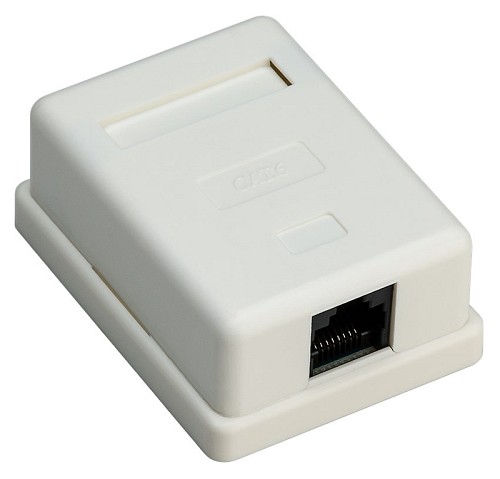 GOOBAY επιτοίχια πρίζα δικτύου 77632, 1 θύρα RJ45, CAT 6 UTP, λευκή 77632