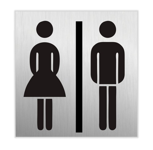 SEILFLECHTER πινακίδα WC γυναικών/ανδρών 972062, αυτοκόλλητη, 60x60mm SF-972062