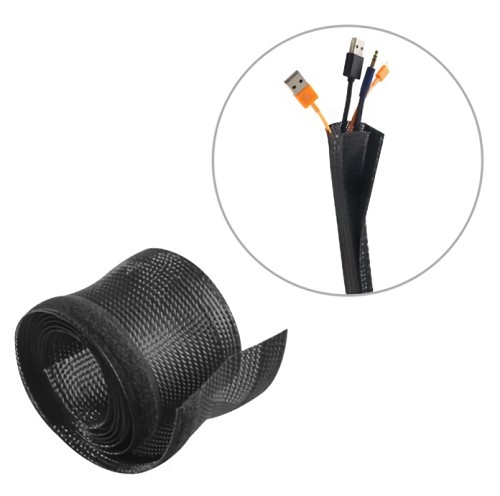 BRATECK πλέγμα καλωδίων τύπου Flex Wrap VS-85, 100x8.5cm, μαύρο VS-85