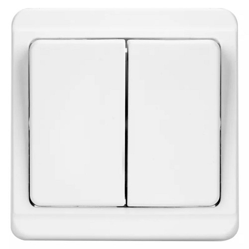 TESLA STROPKOV διακόπτης κομμυτατέρ Standard A0214, διπλός, λευκός A0214