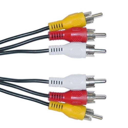 POWERTECH καλώδιο 3x RCA σε 3x RCA CAB-R006, 5m, μαύρο CAB-R006