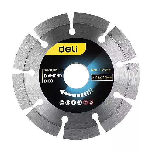DELI δίσκος κοπής διαμαντέ DH-SQP125-E1, δομικών υλικών, 125mm, 12250rpm DH-SQP125-E1