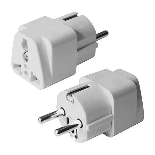 POWERTECH αντάπτορας ρεύματος PT-1097 German type/Universal, λευκό, 5τμχ PT-1097
