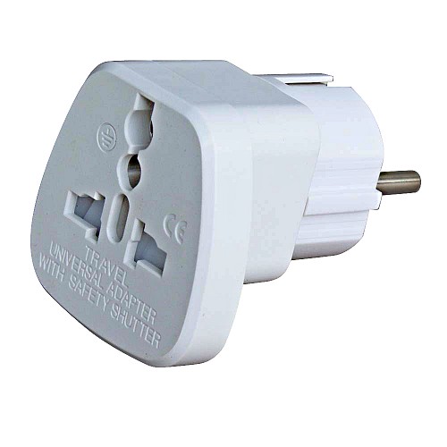 POWERTECH αντάπτορας PT-350 από german type σε universal, copper PT-350