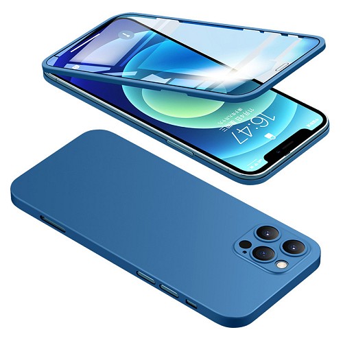 POWERTECH θήκη & tempered glass 2.5D TGC-0006, iPhone 12 Pro Max, μπλε TGB-0006