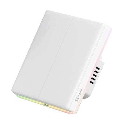 SONOFF smart διακόπτης T5-2C-86 με LED φωτισμό, διπλός, Wi-Fi, λευκός T5-2C-86