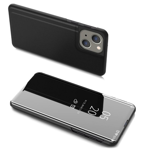 POWERTECH θήκη Clear View MOB-1666 για iPhone 13 mini, μαύρη MOB-1666