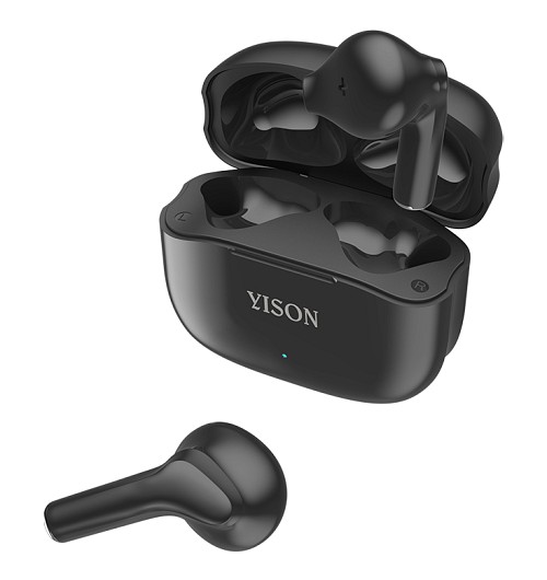 YISON earphones με θήκη φόρτισης TWS-T6, True Wireless, Φ13mm, μαύρα TWS-T6-BK