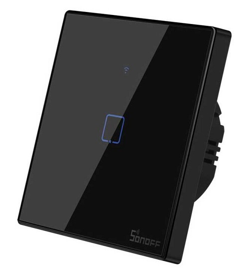 SONOFF smart διακόπτης ΤΧ-T3EU1C, αφής, Wi-Fi, μονός, μαύρος TX-T3EU1C