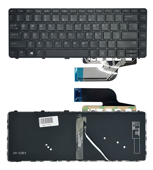 Πληκτρολόγιο για HP ProBook 640 G4 KEY-113 με backlight, μαύρο KEY-113