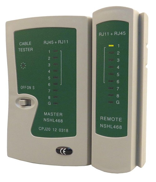 POWERTECH tester καλώδια δικτύου & τηλέφωνου CAB-N044 για RJ11/RJ12/RJ45 CAB-N044