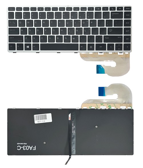 Πληκτρολόγιο για HP EliteBook 840 G5 KEY-114 με backlight, ασημί KEY-114
