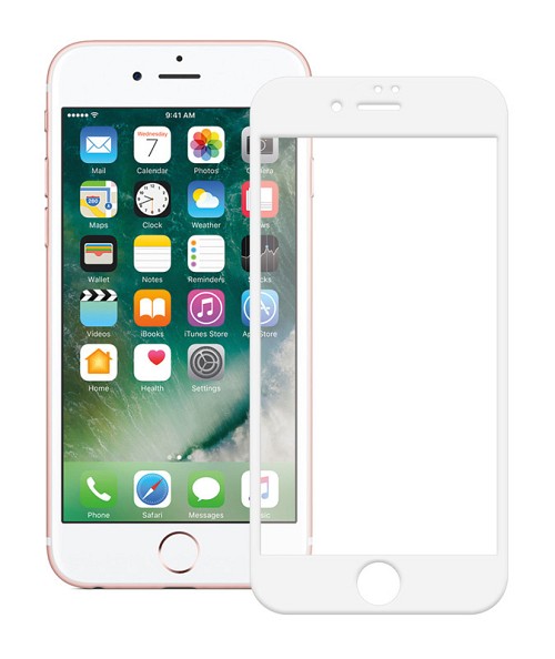 POWERTECH Tempered Glass 5D Full Glue για iPhone 8, White TGC-0235
