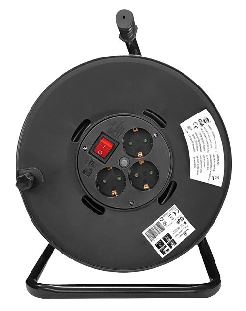 POWERTECH μπαλαντέζα με βάση PT-899, 3x schuko, 16A, 25m, μαύρη PT-899