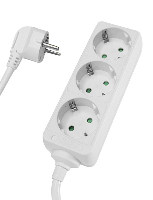 POWERTECH πολύπριζο PT-868, 3x schuko, 16A, 1.5m, λευκό PT-868