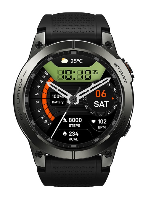 ZEBLAZE smartwatch Stratos 3 Pro, heart rate, 1.43" AMOLED, GPS, μαύρο STRATOS3PRO-BK