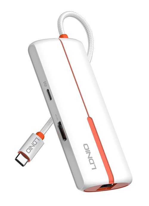 LDNIO docking station DS-26H, 6 θυρών, USB-C σύνδεση, 4K, 100W PD, λευκό 6933138601747