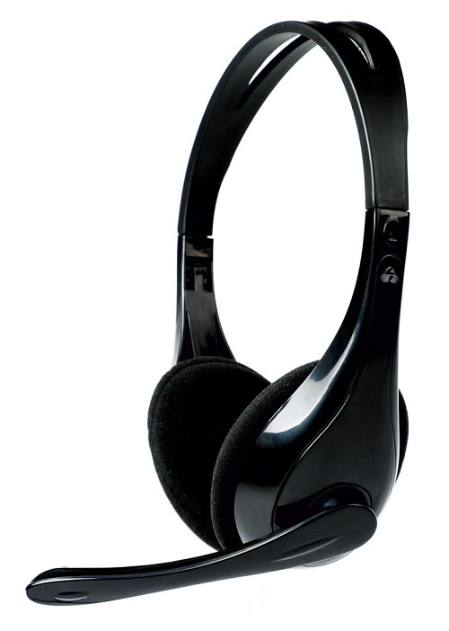 POWERTECH Headphones με μικρόφωνο PT-734 105dB, 40mm, 3.5mm, 1.8m, μαύρο PT-734