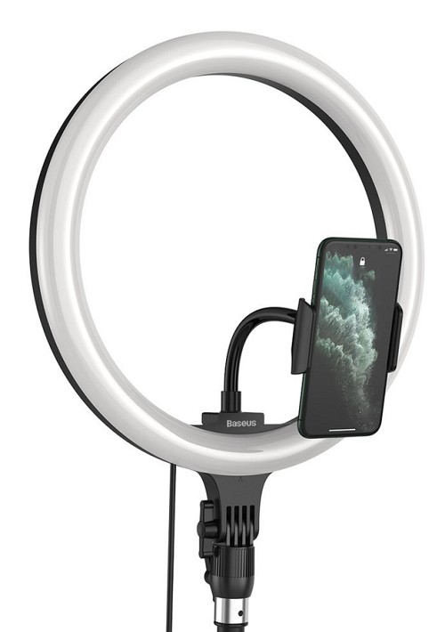 BASEUS φωτιστικό δαχτυλίδι LED CRZB12-B01, 12", χωρίς τρίποδα, μαύρο CRZB12-B01
