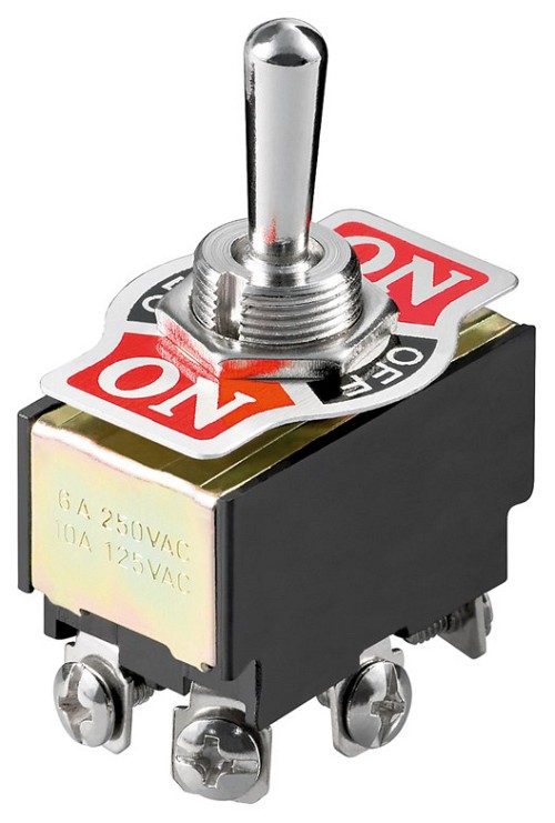 GOOBAY διακόπτης 10114, 6-pin, 2x ON-OFF-ON, 6A 250V 10114