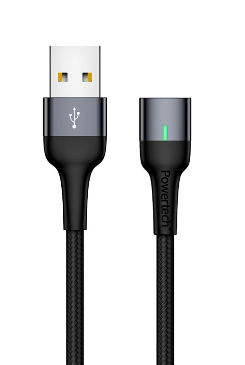 POWERTECH καλώδιο USB PT-757, μαγνητικό, 480Mbps, 1m, μαύρο PT-757