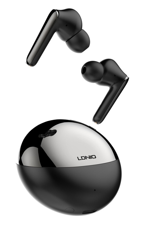 LDNIO earphones με θήκη φόρτισης T01, True Wireless, HiFi, Φ10mm, μαύρα 5210131078686