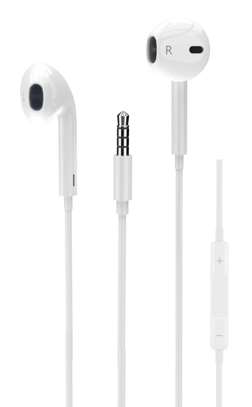 POWERTECH earphones με μικρόφωνο Classic, 3.5mm σύνδεση, 1.2m, λευκά PT-1031