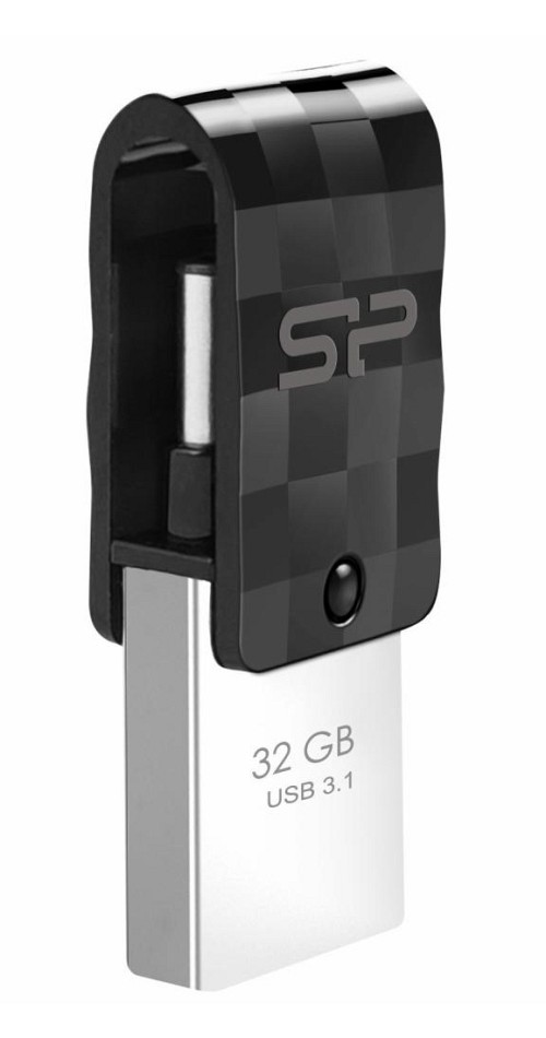 SILICON POWER USB Flash Drive C31, USB 3.2 & USB-C, 32GB, μαύρο SP032GBUC3C31V1K