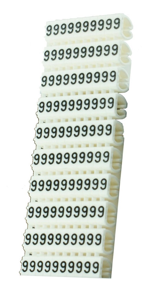 POWERTECH Clip αρίθμησης καλωδίου Νο 9, White, 10τεμ. CLIP-011