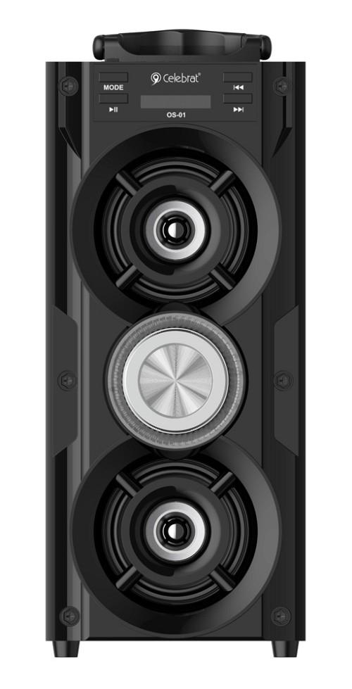 CELEBRAT φορητό ηχείο OS-01, 10W, 1200mAh, Bluetooth, FM, LED, μαύρο OS-01-BK