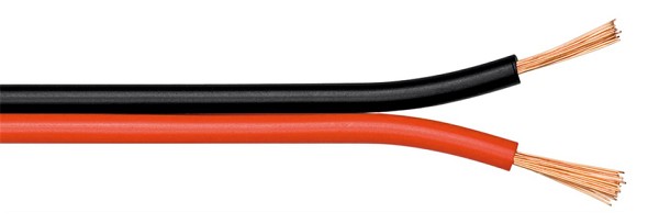 POWERTECH καλώδιο ήχου 2x 0.75mm² CAB-SP004, CCA, 10m, μαύρο & κόκκινο CAB-SP004