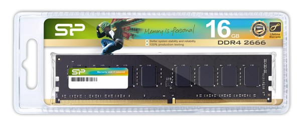 SILICON POWER μνήμη DDR4 UDIMM SP016GBLFU266X02, 16GB, 2666MHz, CL19 SP016GBLFU266X02