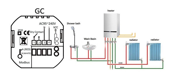 Smart θερμοστάτης αερίου BHT-002-GCLW, WiFi, λευκός BHT-002-GCLW