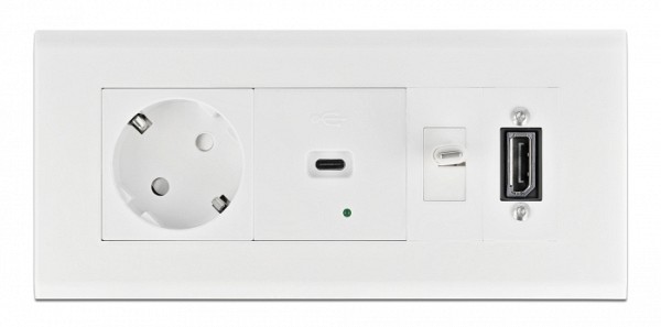 DELOCK module βάση πρίζας Easy 45 81317, 175x80mm, λευκό 81317