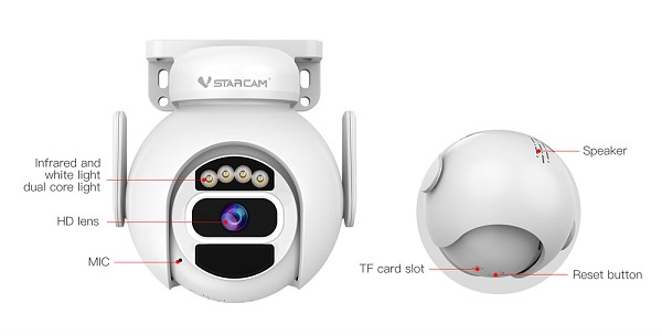 VSTARCAM smart ηλιακή κάμερα CB65, 3MP, WiFi, SD, PTZ, 6000mAh, IP66 CB65
