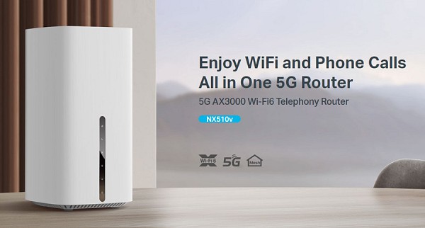 TP-LINK Router NX510V με θύρα τηλεφώνου, 5G, WiFi 6, 3000Mbps, V.1.0 NX510V