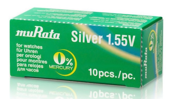 MURATA μπαταρία Silver Oxide για ρολόγια SR927, 1.55V, No395/399, 10τμχ MR-SR927