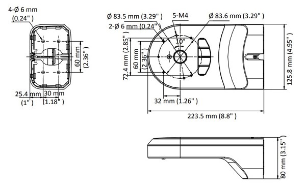 HIKVISION HIWATCH βάση κάμερας DS-1294ZJ-PT, μεταλλική/πλαστική, λευκή DS-1294ZJ-PT
