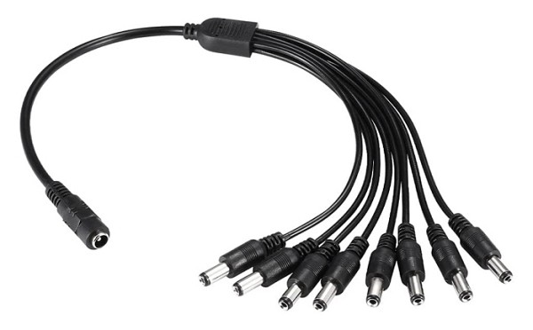 FOLKSAFE splitter DC1F8M, 1 θηλυκό σε 8 αρσενικά, 5.5x2.1mm, 4τμχ FS-DC1F8M