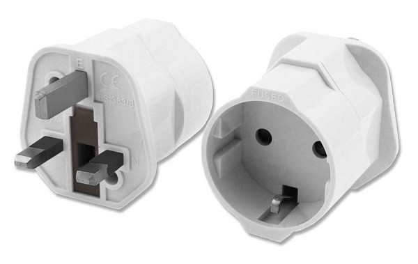 POWERTECH αντάπτορας ρεύματος PT-991, UK σε German type, 13A, λευκός PT-991