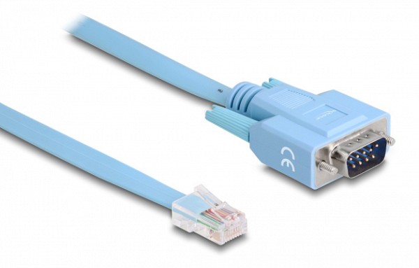DELOCK καλώδιο serial RS-232 DB9 σε RJ45 63353, 1m, μπλε 63353