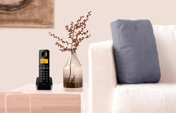 PHILIPS ασύρματο τηλέφωνο D2601B-34, με ελληνικό μενού, μαύρο D2601B-34